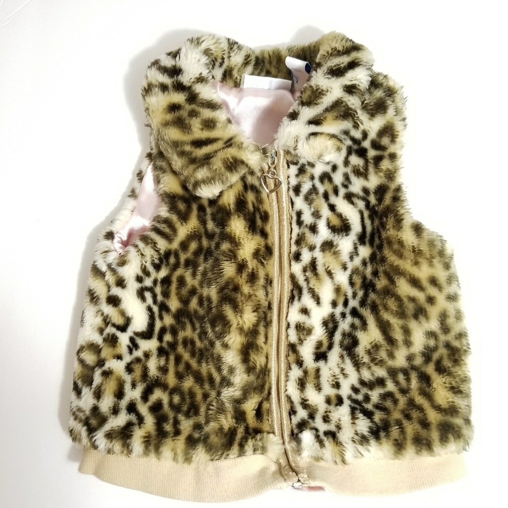 Greendot Faux fur vest Sz 12m zip up lined